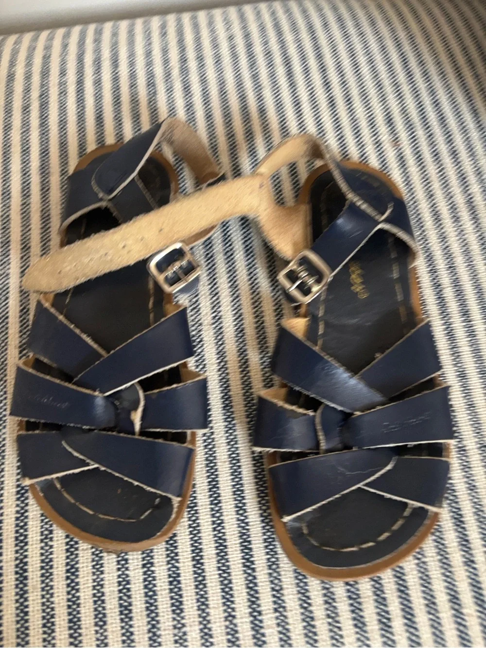 Saltwater Kids Navy Leather Sandals